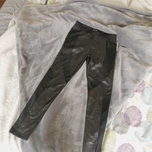 Paneled Leather Leggings